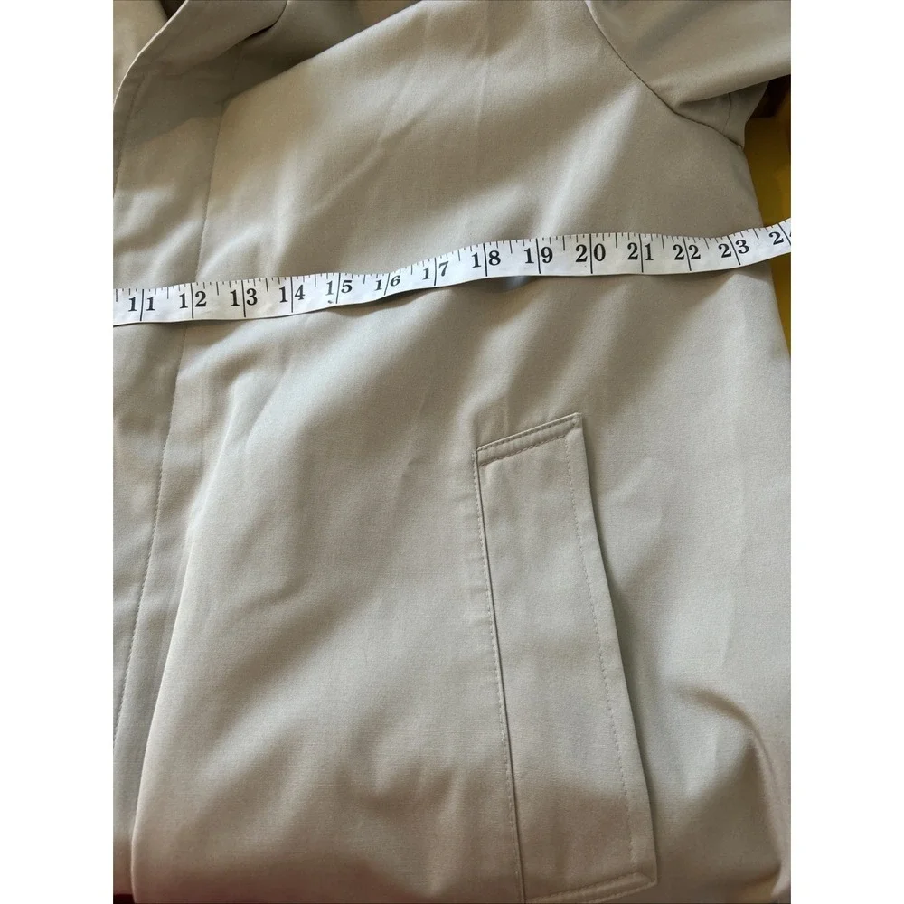 Vintage Tan Trench Coat Mens 40 Reg Beige Button Front Overcoat Mac Jacket